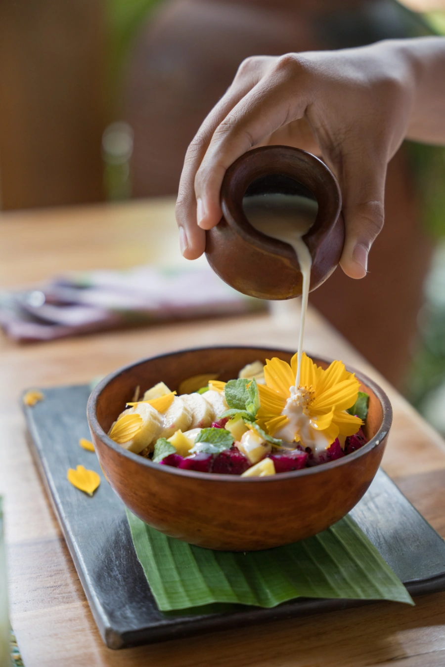 Breakfast options at Dejama Resort, Lombok