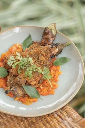 Crispy eggplant starter