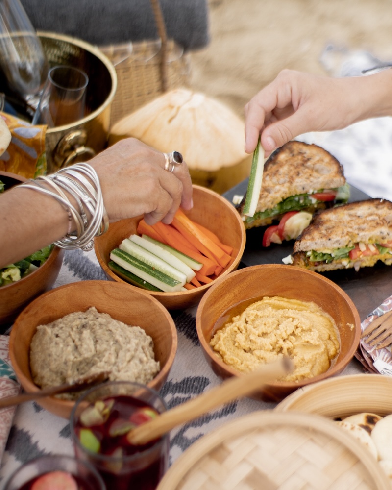 Indulge in a Basket of Fresh Food, Taking in the Sun and Sea Breeze